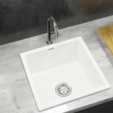 Sinks: Cefito Kitchen Sink 45x45cm Granite Stone Sink Single Bowl White