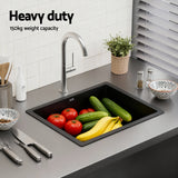 Sinks: Cefito Kitchen Sink 55x45cm Granite Stone Sink Single Bowl Black