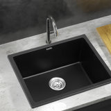 Sinks: Cefito Kitchen Sink 55x45cm Granite Stone Sink Single Bowl Black