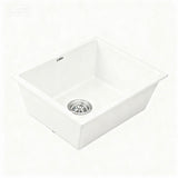 Sinks: Cefito Kitchen Sink 55x45cm Granite Stone Sink Single Bowl White