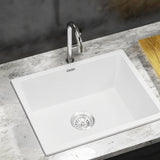 Sinks: Cefito Kitchen Sink 55x45cm Granite Stone Sink Single Bowl White