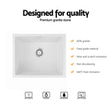 Sinks: Cefito Kitchen Sink 55x45cm Granite Stone Sink Single Bowl White