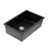 Sinks: Cefito Kitchen Sink 70x45cm Granite Stone Sink Single Bowl Black