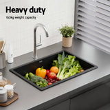 Sinks: Cefito Kitchen Sink 70x45cm Granite Stone Sink Single Bowl Black