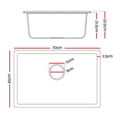 Sinks: Cefito Kitchen Sink 70x45cm Granite Stone Sink Single Bowl White