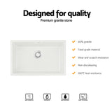 Sinks: Cefito Kitchen Sink 70x45cm Granite Stone Sink Single Bowl White