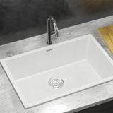 Sinks: Cefito Kitchen Sink 70x45cm Granite Stone Sink Single Bowl White