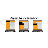 98765-Cefito Stone Kitchen Sink Round 430MM Granite Under/Topmount Basin Bowl Laundry Black