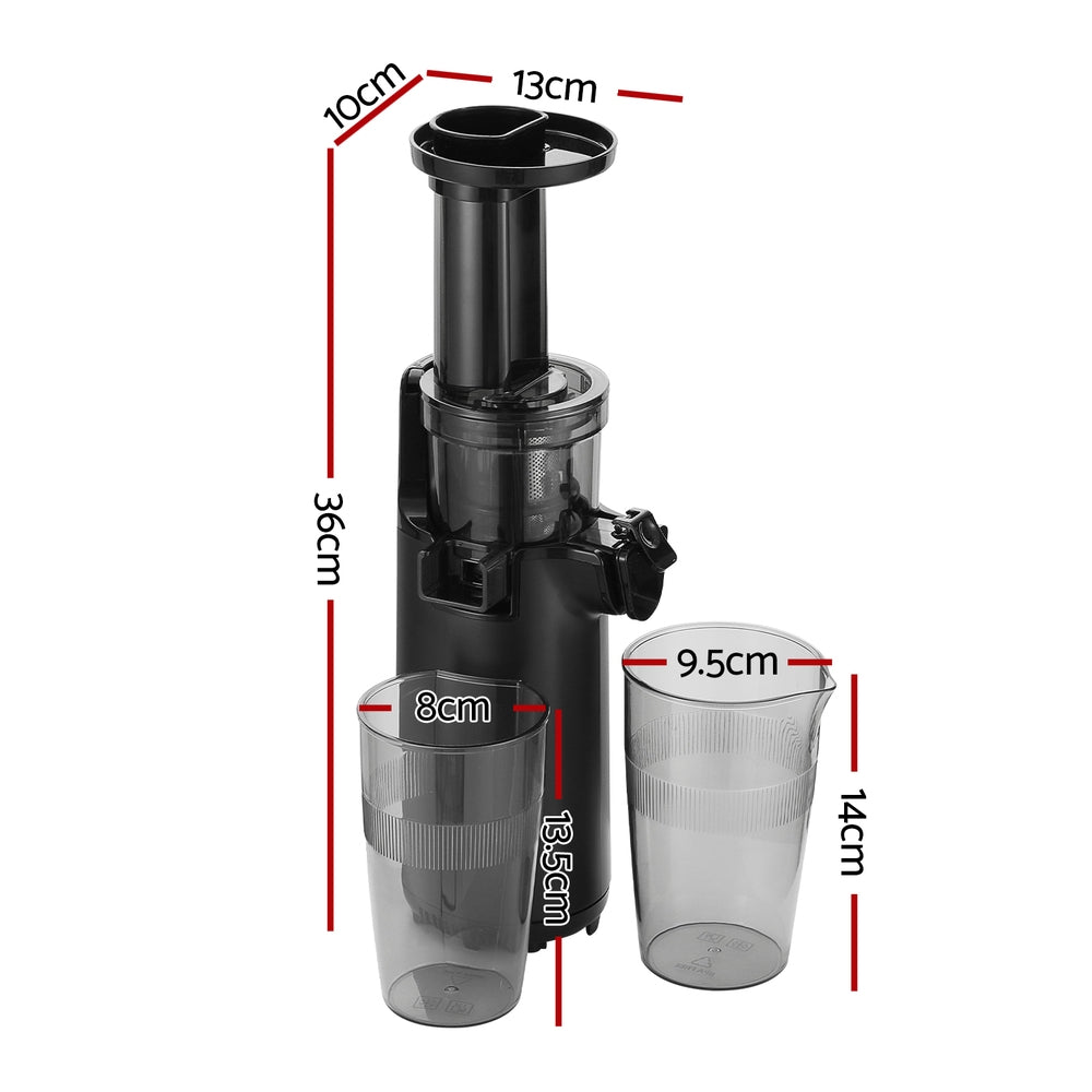 Distilling & Brewing: Devanti Slow Juicer Cold Press Fruit Juice Extractor 130W Black