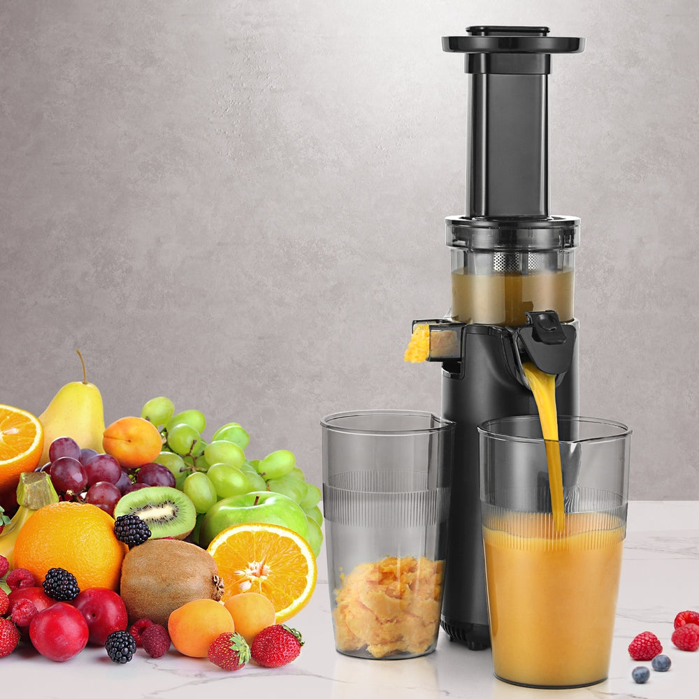 Distilling & Brewing: Devanti Slow Juicer Cold Press Fruit Juice Extractor 130W Black