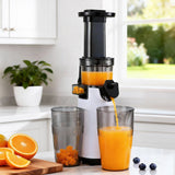 Distilling & Brewing: Devanti Slow Juicer Cold Press Fruit Juice Extractor 130W White