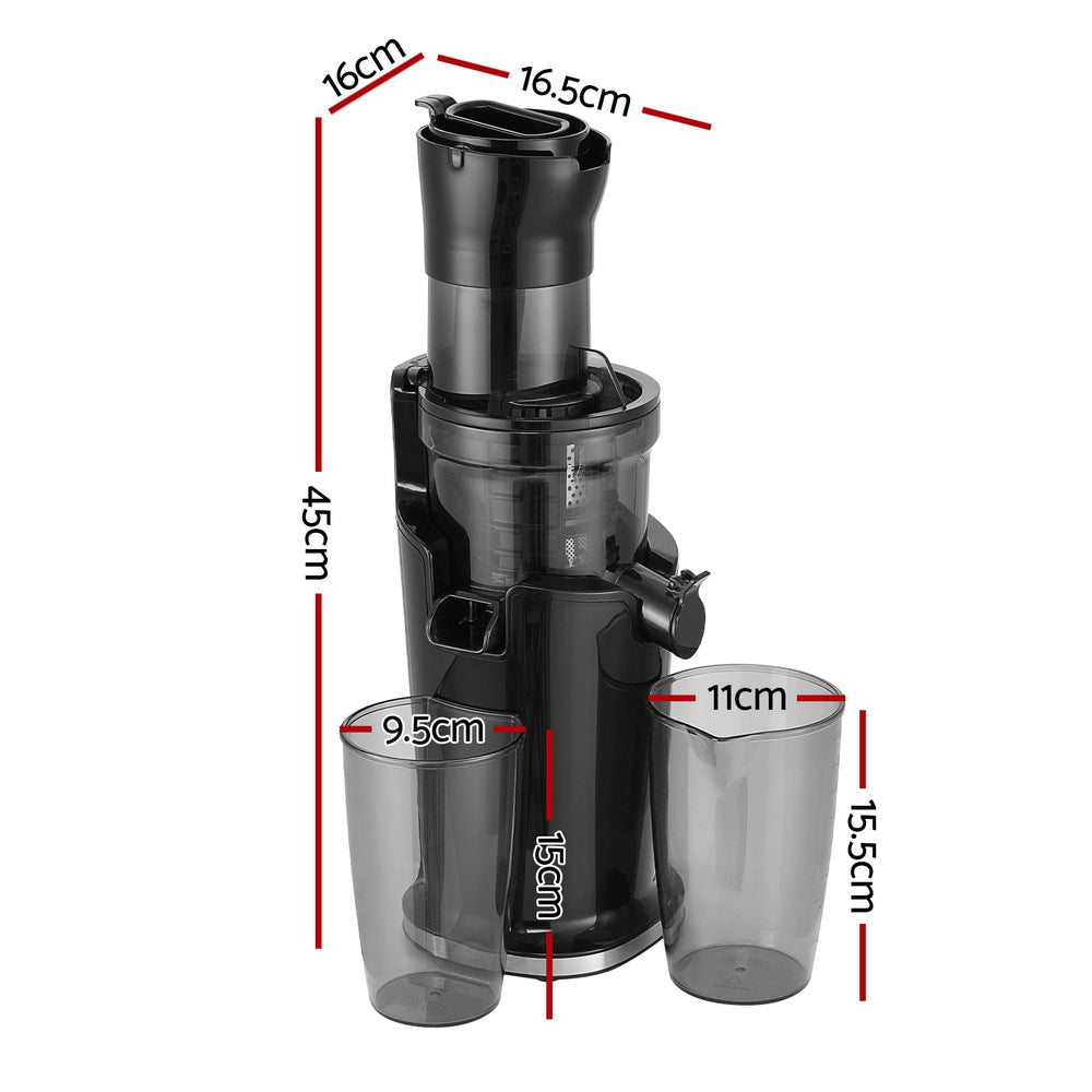 Distilling & Brewing: Devanti Slow Juicer Cold Press Fruit Juice Extractor 200W Black