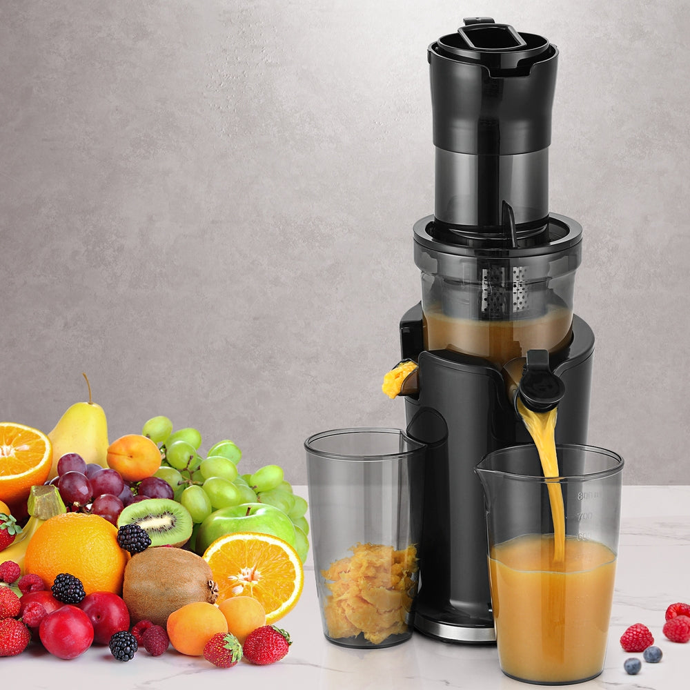 Distilling & Brewing: Devanti Slow Juicer Cold Press Fruit Juice Extractor 200W Black