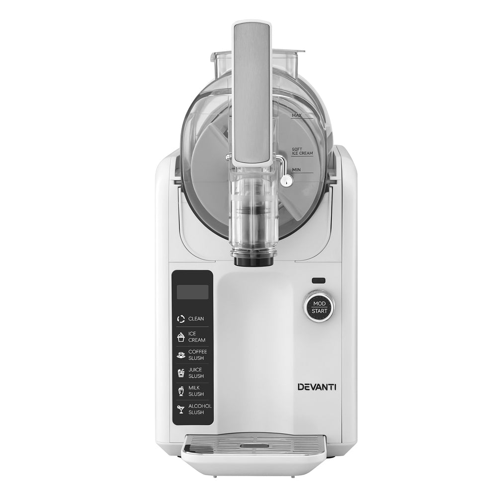 Ice Makers: Devanti 5in1 Slushie Machine Ice Cream Maker 2L White