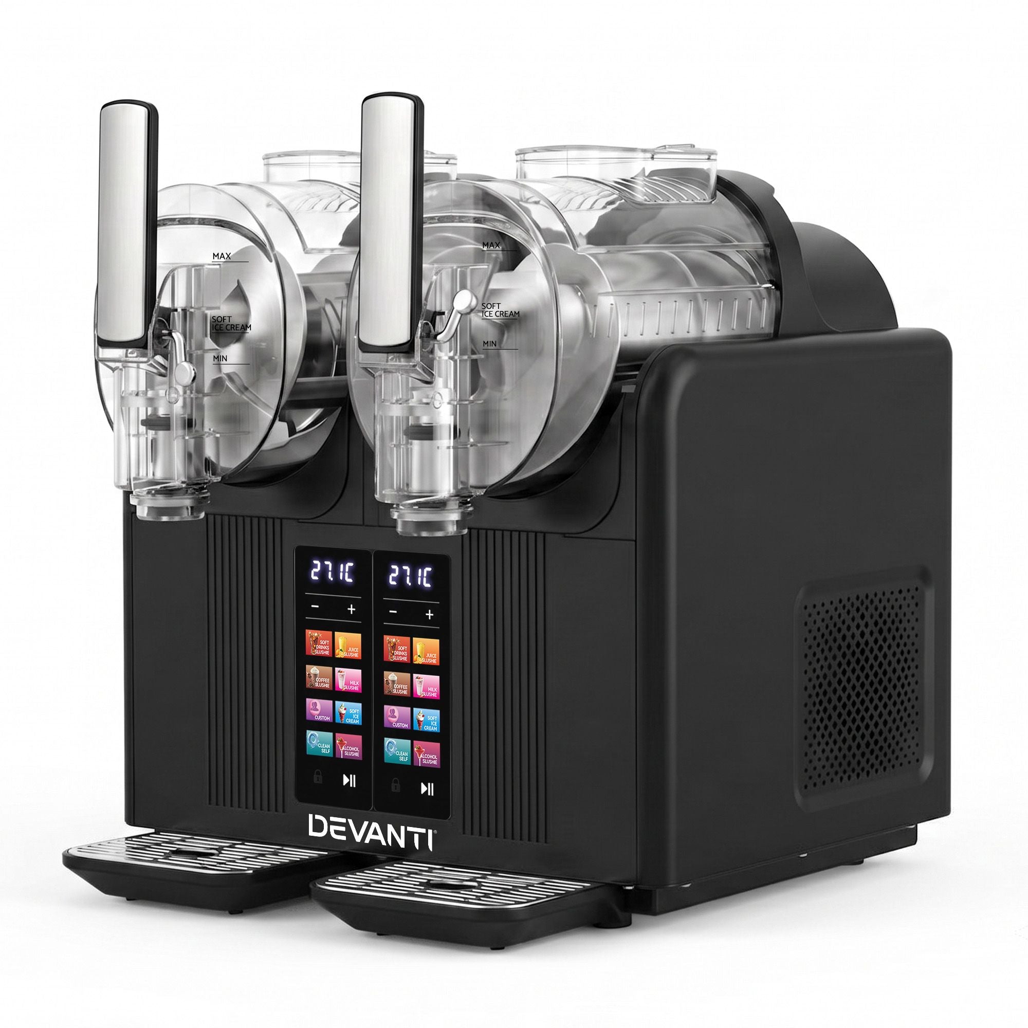 Devanti Slushie Machine 4L Dual Tanks Frozen Drink Ice Cream Maker