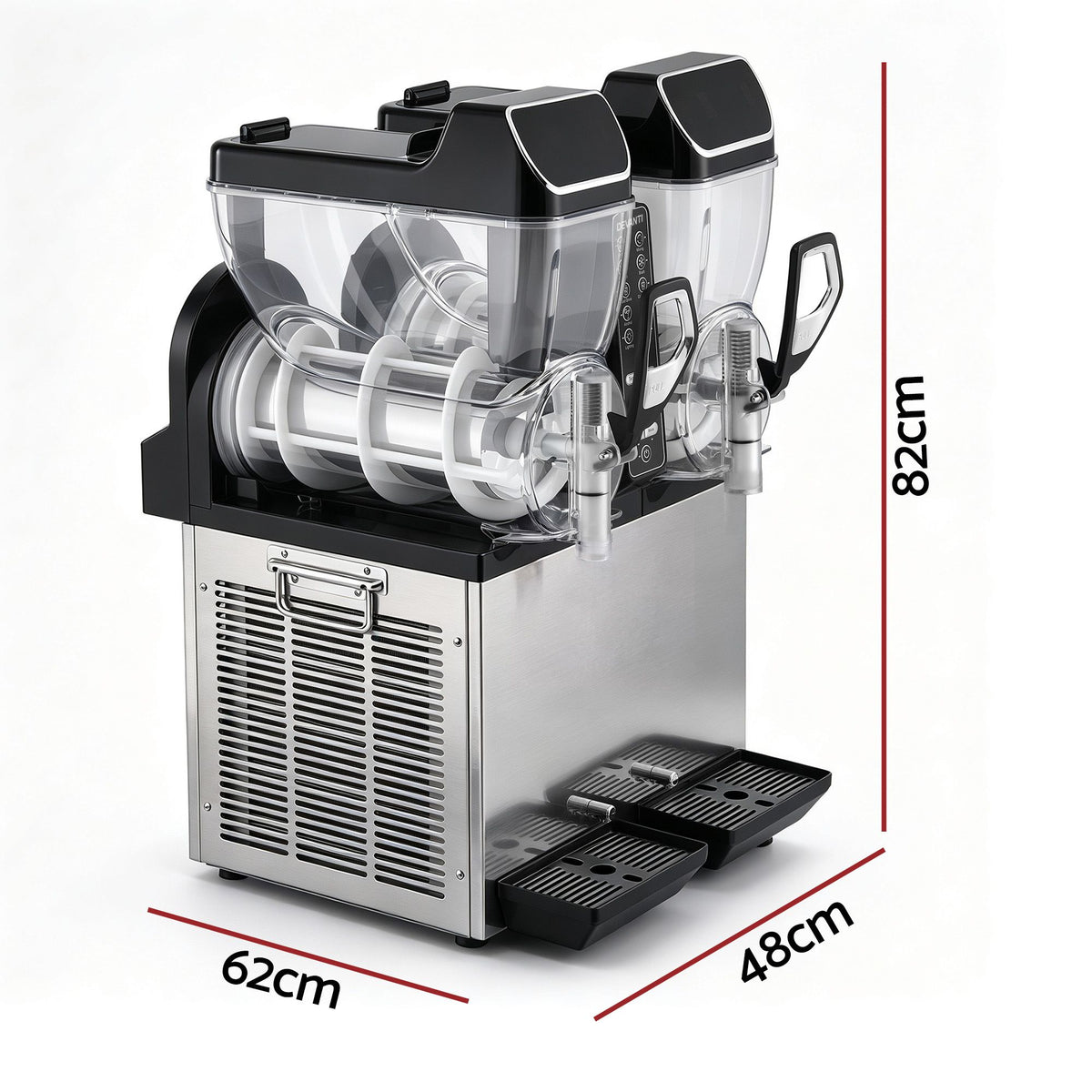 Devanti Commercial Slushie Machine 15L x2 Frozen Drink Maker Dual Tank Silver