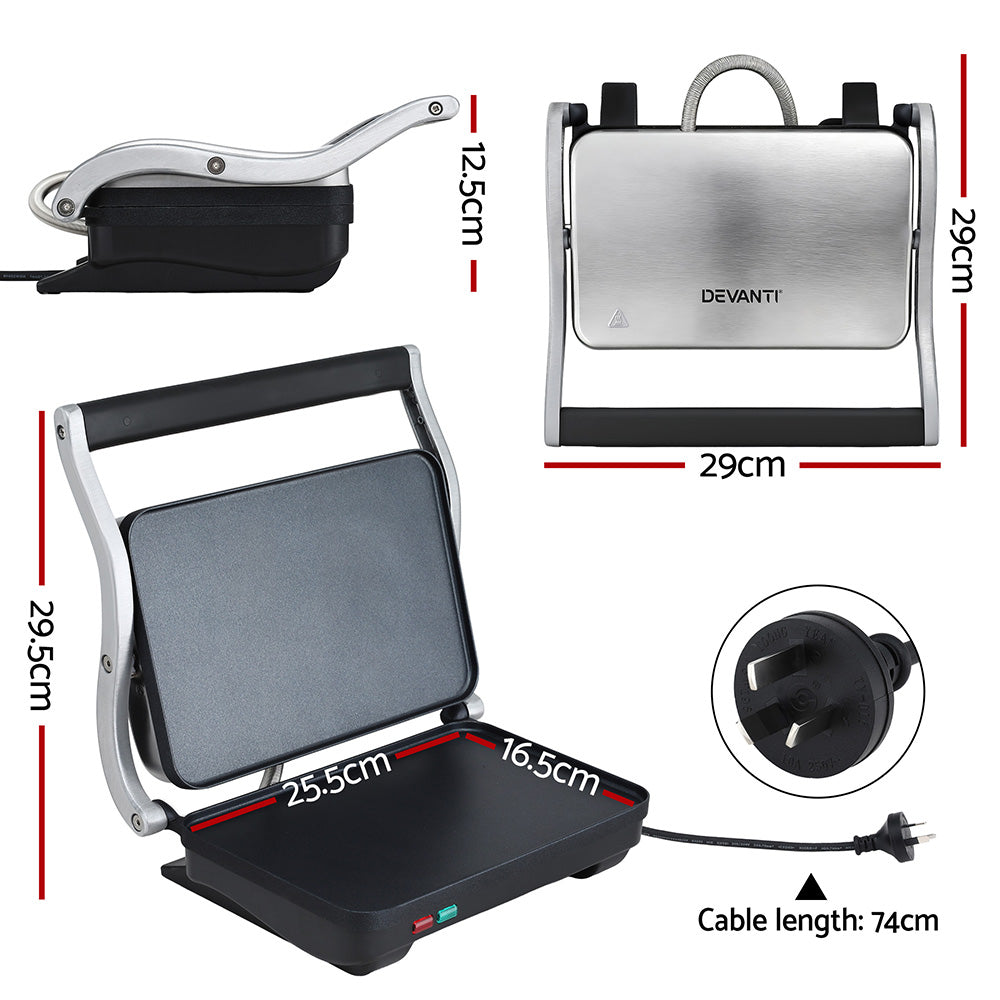 Toasters & Grills: Devanti 3 in 1 Sandwich Maker Steak Press Grill 1000W