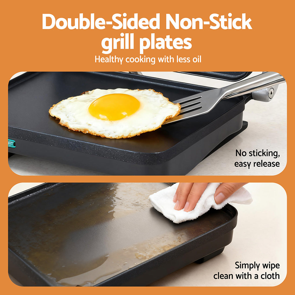 Toasters & Grills: Devanti 3 in 1 Sandwich Maker Steak Press Grill 1000W