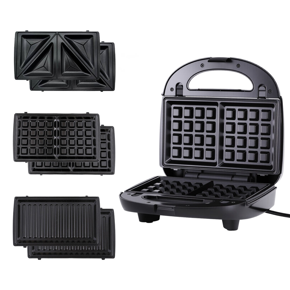 Toasters & Grills: Devanti 3-in-1 Sandwich Press Waffle Maker Panini Press Grill 850W