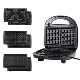 Toasters & Grills: Devanti 3-in-1 Sandwich Press Waffle Maker Panini Press Grill 850W