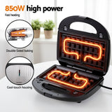 Toasters & Grills: Devanti 3-in-1 Sandwich Press Waffle Maker Panini Press Grill 850W
