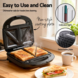 Toasters & Grills: Devanti 3-in-1 Sandwich Press Waffle Maker Panini Press Grill 850W