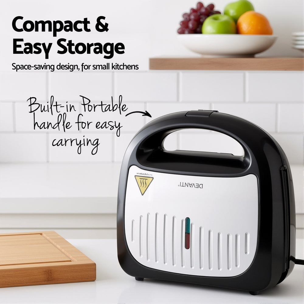 Toasters & Grills: Devanti 3-in-1 Sandwich Press Waffle Maker Panini Press Grill 850W