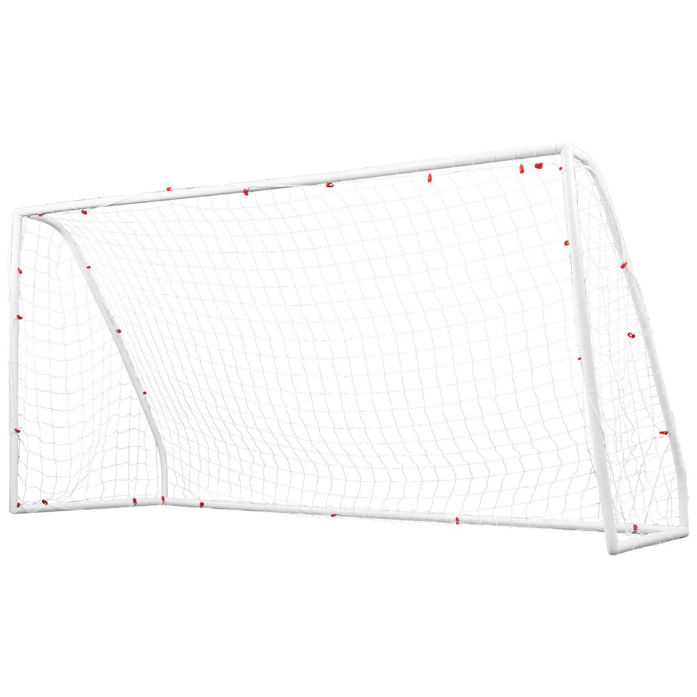 Soccer & Soccer Accessories: Everfit 12FT Soccer Football Goal Net UPVC Frame with PE Mesh Weatherproof Portable Goals for Backyard Training Competitive Play