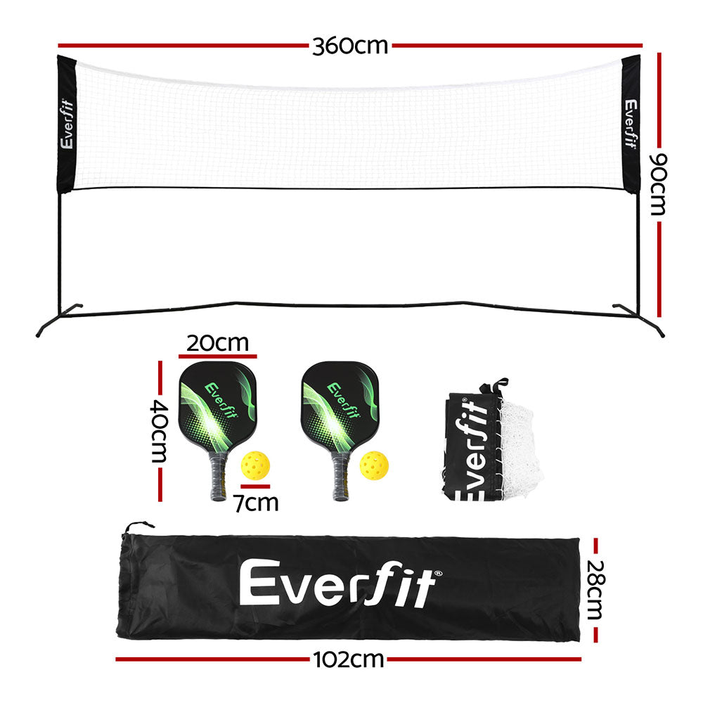 Netball & Netball Accessories: Everfit 3.6M Badminton Tennis Net Portable Volleyball Kit Adjustable Height