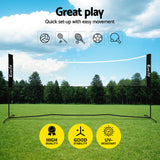 Netball & Netball Accessories: Everfit 3.6M Badminton Tennis Net Portable Volleyball Kit Adjustable Height