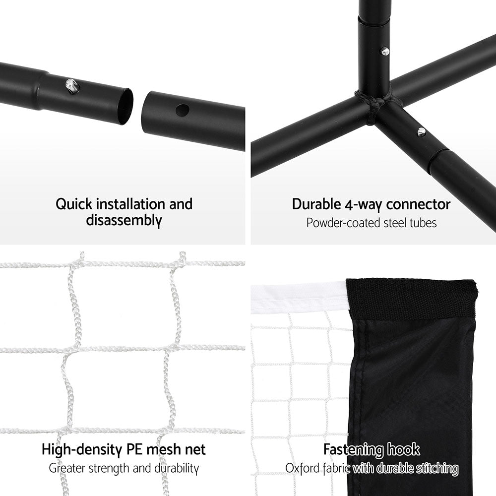 Netball & Netball Accessories: Everfit 3.6M Badminton Tennis Net Portable Volleyball Kit Adjustable Height