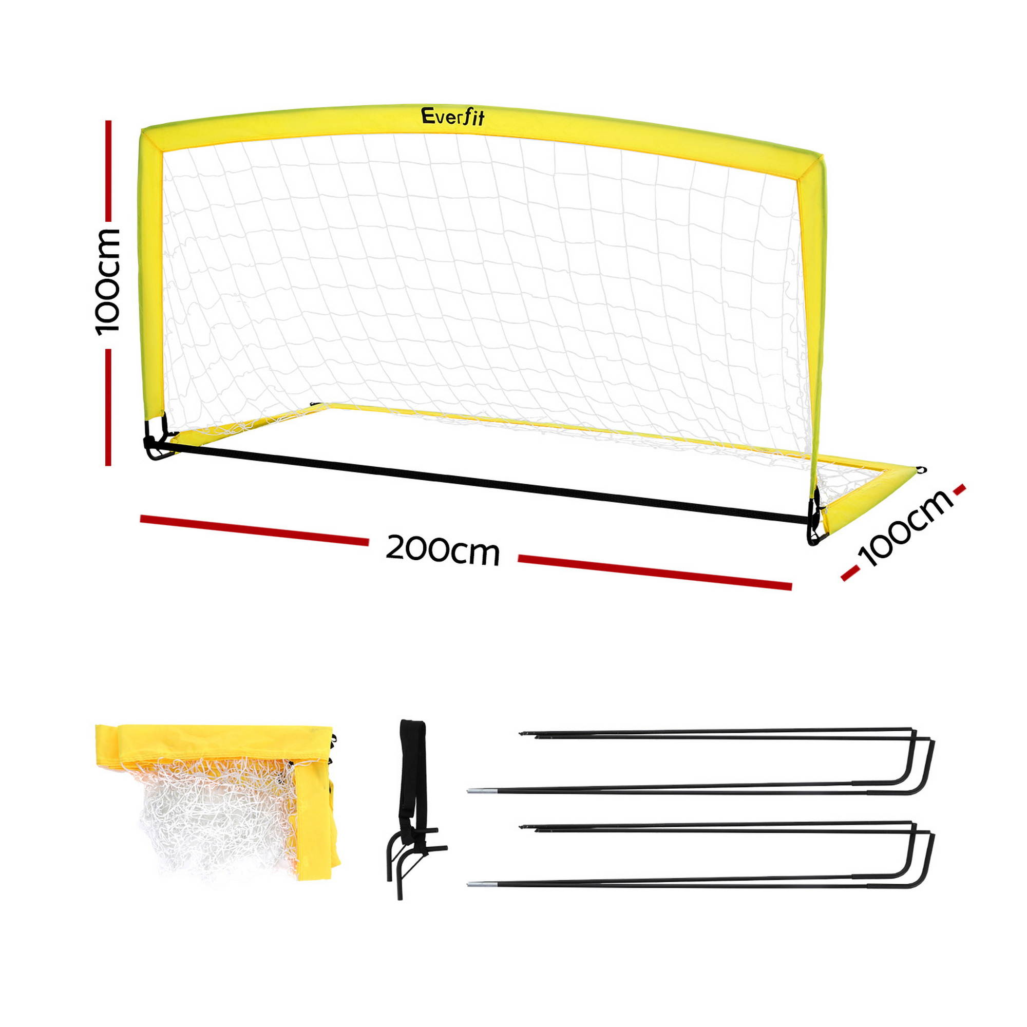 Soccer & Soccer Accessories: Everfit 2m Football Soccer Net Portable Goal Net Rebounder Sports Training