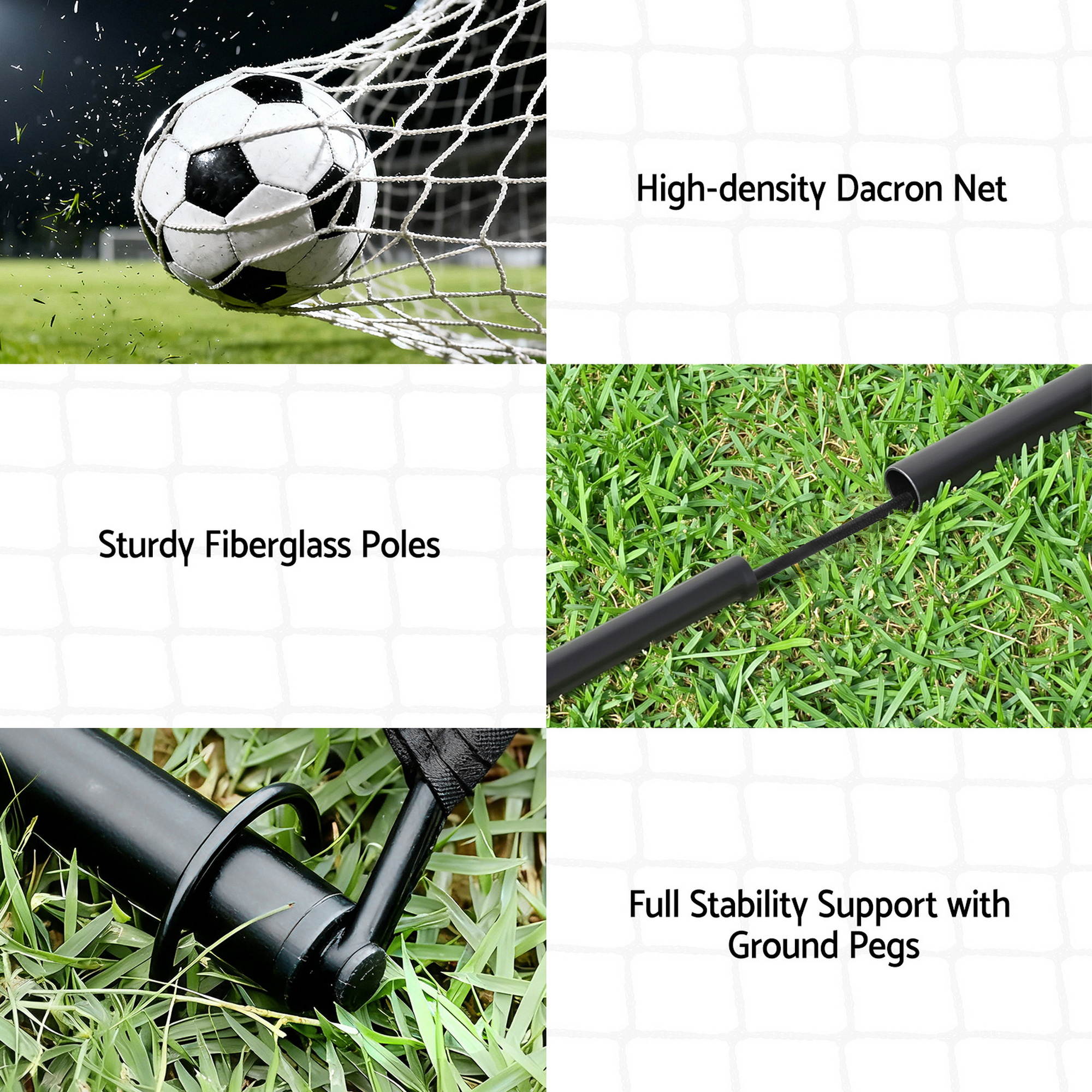 Soccer & Soccer Accessories: Everfit 2m Football Soccer Net Portable Goal Net Rebounder Sports Training