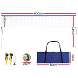 Basketball & Basketball Accessories: Everfit 6M Portable Volleyball Net Set Adjustable Height Multi-Sport Net with Ball and Bag