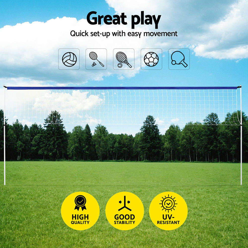 Basketball & Basketball Accessories: Everfit 6M Portable Volleyball Net Set Adjustable Height Multi-Sport Net with Ball and Bag