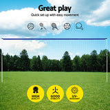 Basketball & Basketball Accessories: Everfit 6M Portable Volleyball Net Set Adjustable Height Multi-Sport Net with Ball and Bag