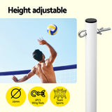 Basketball & Basketball Accessories: Everfit 6M Portable Volleyball Net Set Adjustable Height Multi-Sport Net with Ball and Bag