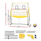 Soccer & Soccer Accessories: Everfit 8ft Volleyball Net Free-standing Adjustable Height Portable with Ball and Bag