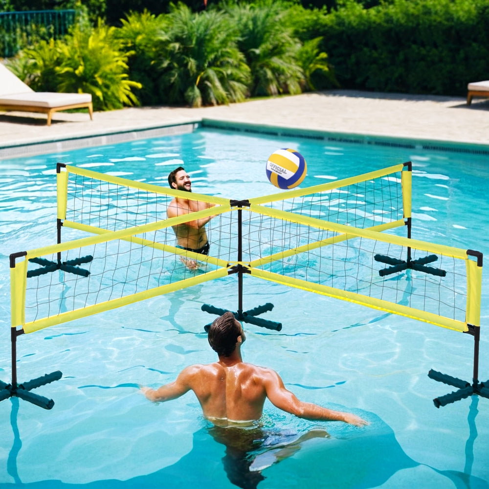 Swimming Pools: Everfit Water Volleyball Net Set Portable Swimming Pool Nets Game 4 Anchor Bags