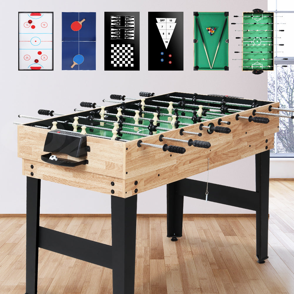 Activity Games: 10-in-1 Games Table Soccer Foosball Pool Table Tennis Air Hockey Chess Cards