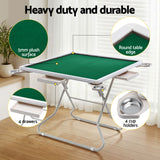 Activity Games: Folding Mahjong Table for Home with 4 Drawers and Cup Holders Green