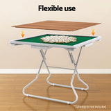 Activity Games: Folding Mahjong Table for Home with 4 Drawers and Cup Holders Green
