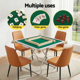 Activity Games: Folding Mahjong Table for Home with 4 Drawers and Cup Holders Green