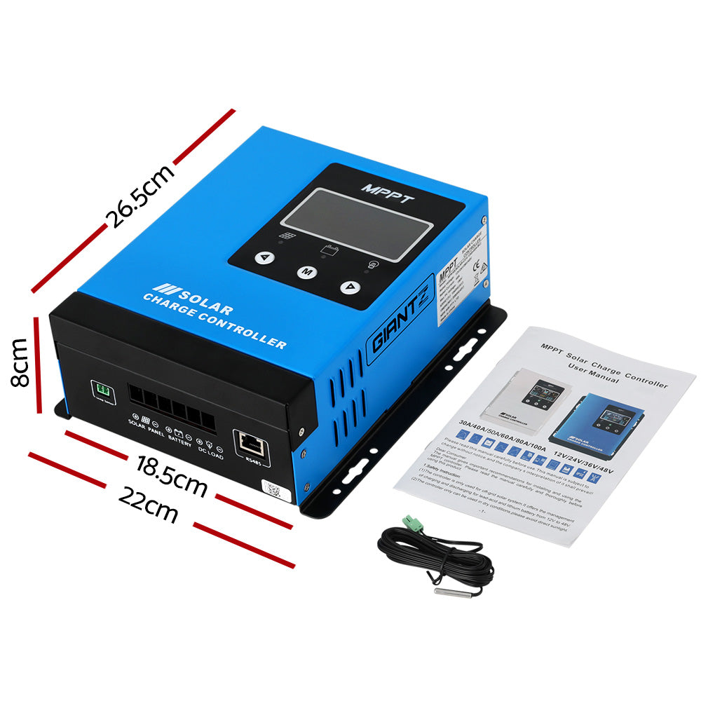 Batteries & Generators: Giantz 60A MPPT Solar Charge Controller Auto 12V/24V/36V/48V Battery Regulator