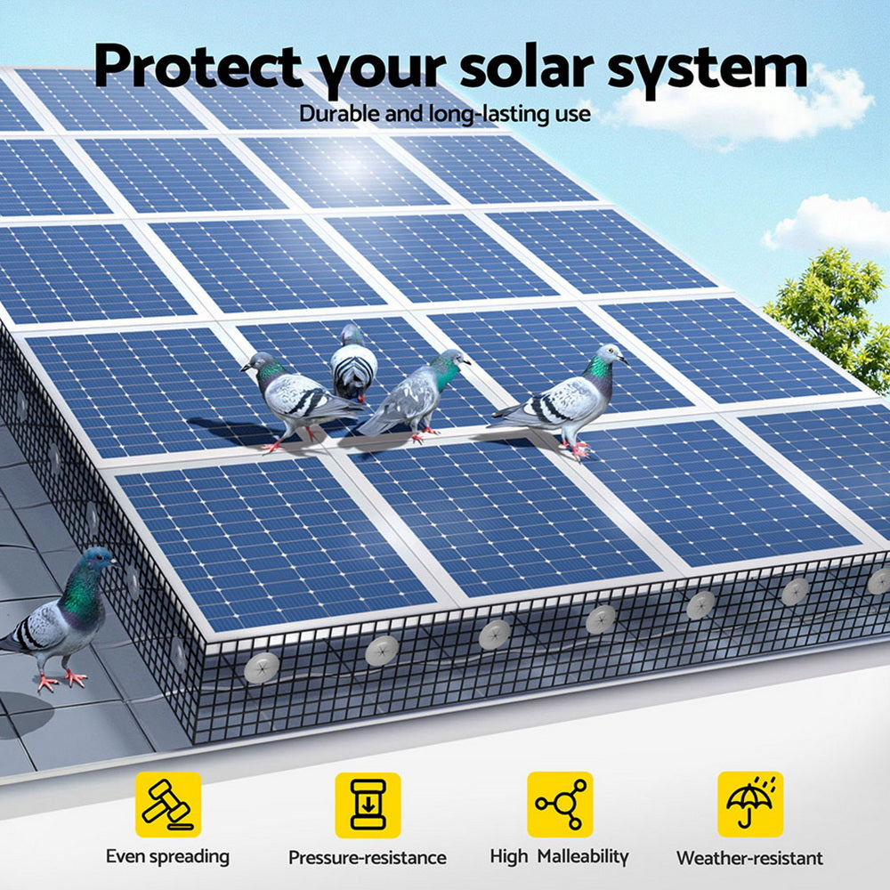 Portable Solar Panels: Gardeon 20cm x 30M Solar Panel Bird Guard Mesh Critter Guard Roll Kit with Rust-Proof PVC Coating