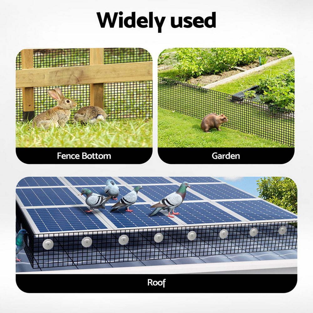Portable Solar Panels: Gardeon 20cm x 30M Solar Panel Bird Guard Mesh Critter Guard Roll Kit with Rust-Proof PVC Coating