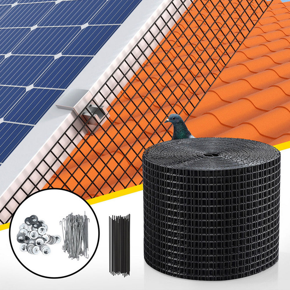 Portable Solar Panels: Gardeon 20cm x 30M Solar Panel Bird Guard Mesh Critter Guard Roll Kit with Rust-Proof PVC Coating