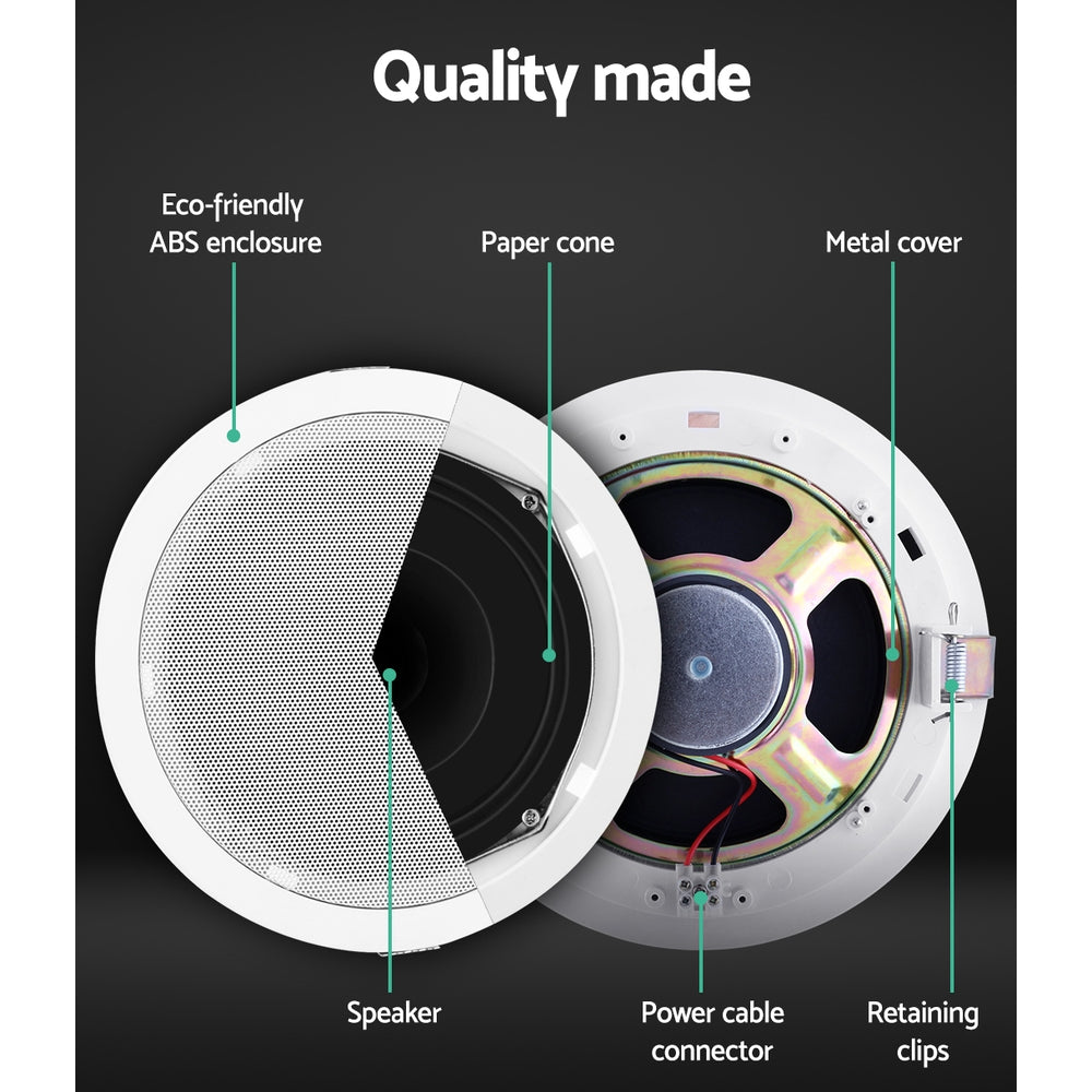 Audio Speakers: Giantz 6 Inch Ceiling Speakers In Wall Speaker Home Audio Stereos Tweeter 4pcs