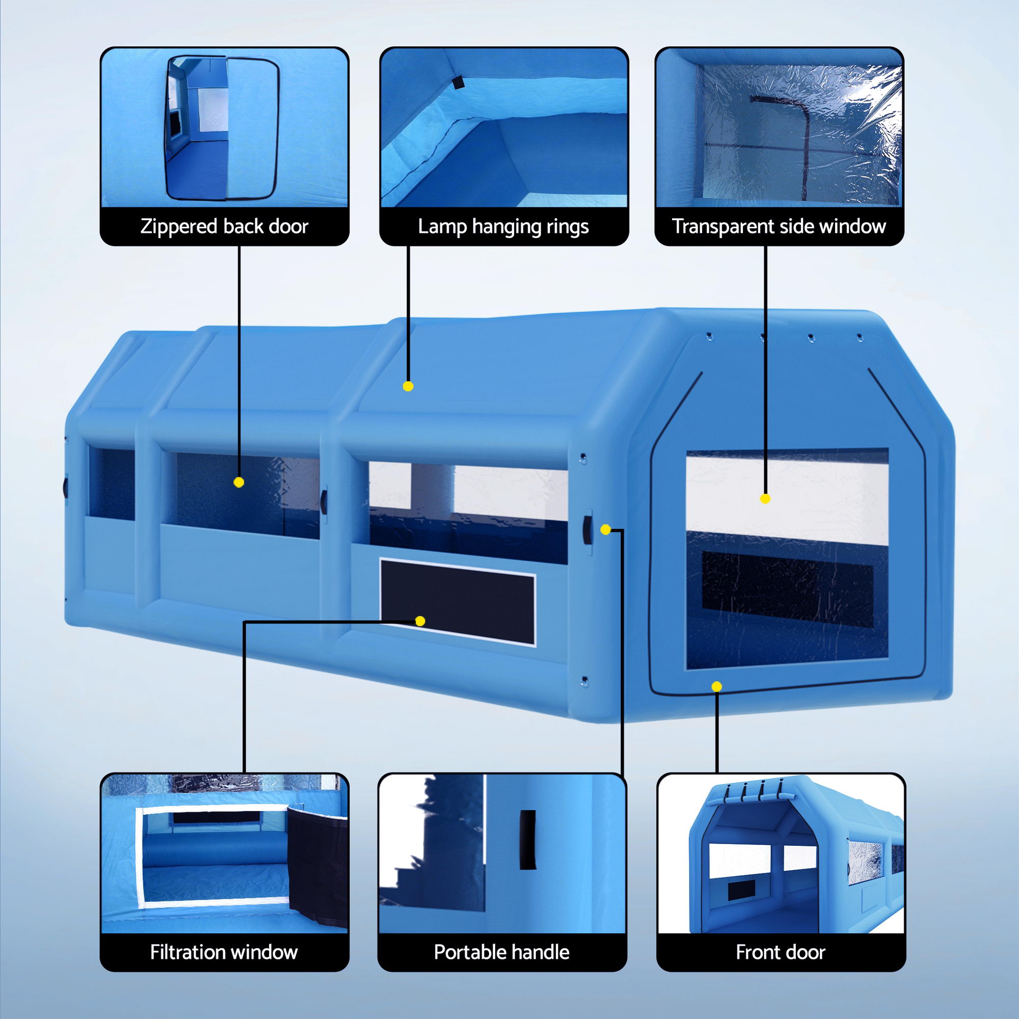 Automotive Repair & Speciality Tools: Giantz Inflatable Spray Booth Car Paint Tent 1000X500X350cm 2 Blowers Filter Mobile Garage Workstation