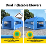 Automotive Repair & Speciality Tools: Giantz Inflatable Spray Booth Car Paint Tent 1000X500X350cm 2 Blowers Filter Mobile Garage Workstation
